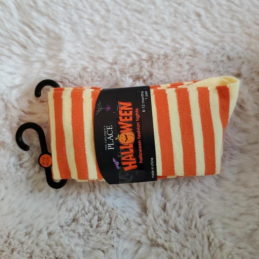 The Children's Place Halloween Yellow and Orange Striped Tights